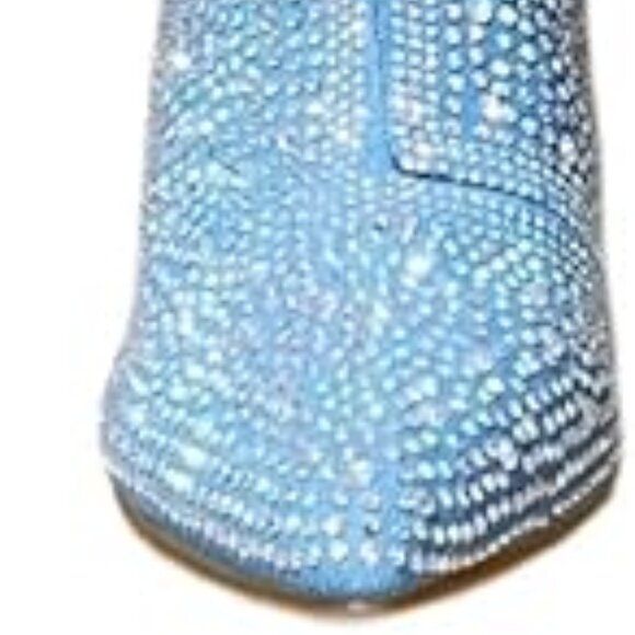 NWOB ABSOLEX Rhinestone Block Medium Heel Knee High Boots - Picture 7 of 8